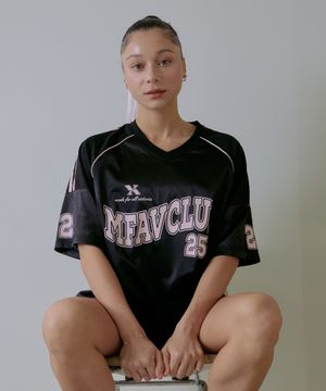 매쉬믹스 샤틴 럭비 숏 슬리브 블랙