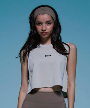 반타 와펜 피그먼트 크롭 탱크 베이지