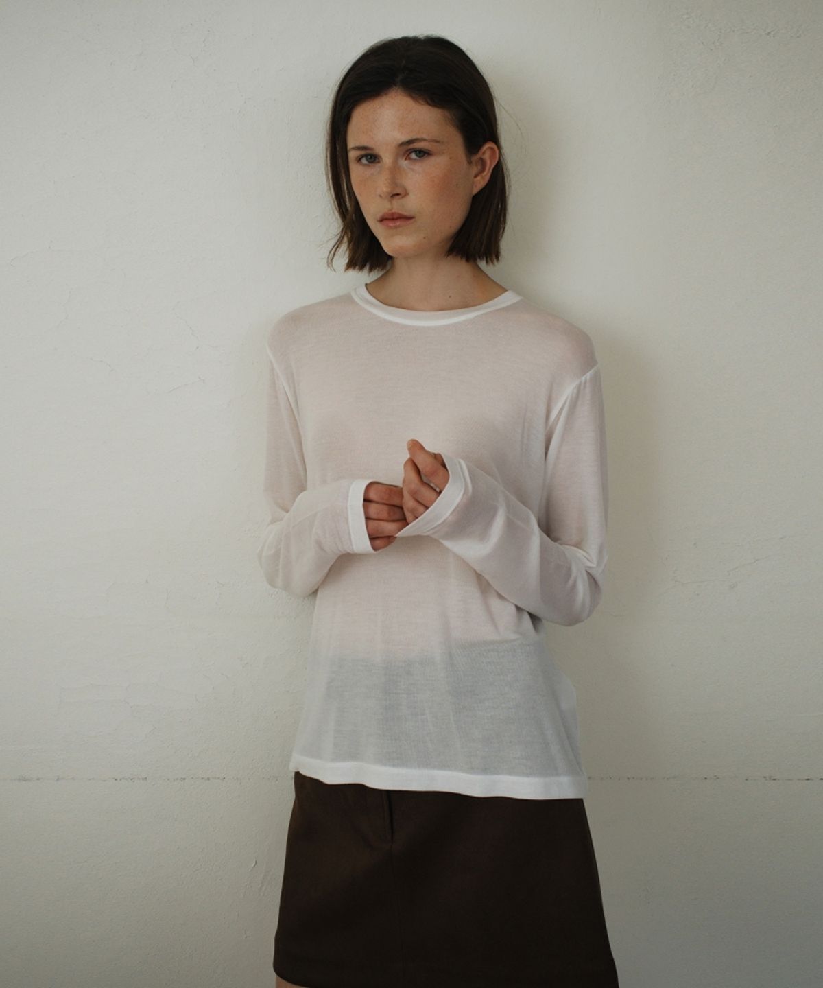 어나우트(UNNOUT) RELAXED WOOL T-SHIRT WHITE
