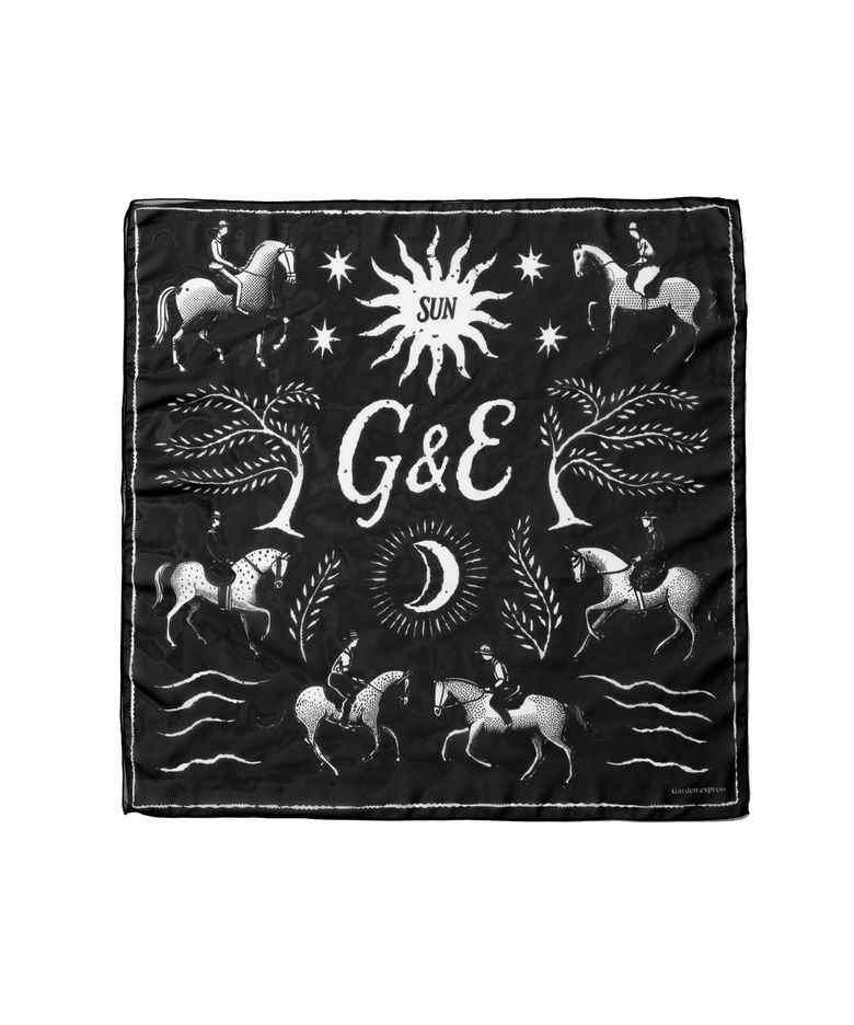 Horse Graphic Scarf 60×60 (black)