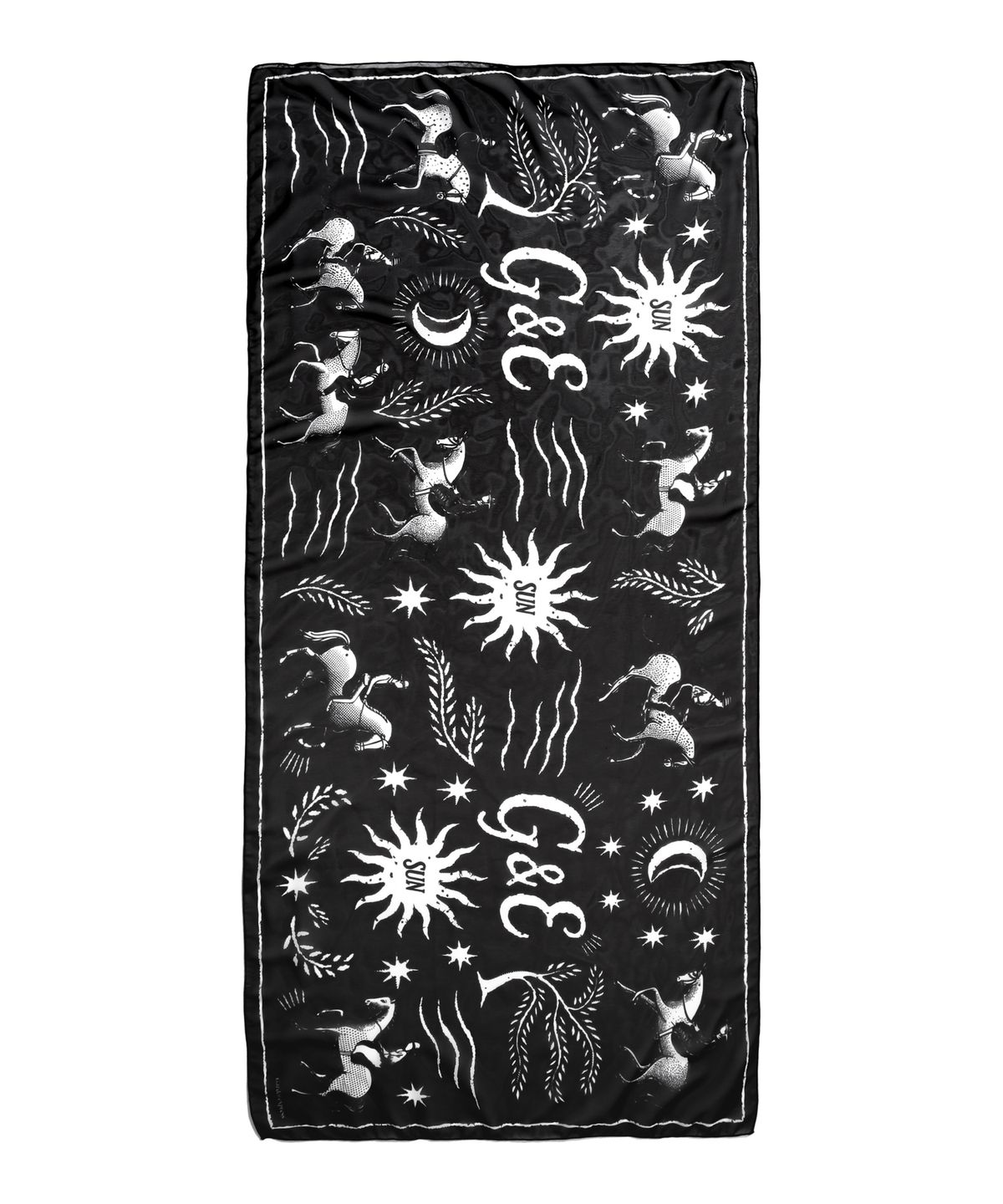 가든익스프레스(GARDEN EXPRESS) Horse Graphic Scarf 124×60 (black)