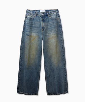 Dirty Washed Wide Jeans (Blue)