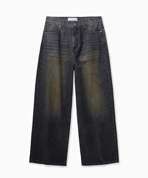 Dirty Washed Wide Jeans (Black)
