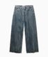 Wrinkle Washing Wide Jeans (Blue)