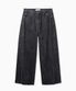 Wrinkle Washing Wide Jeans (Black)