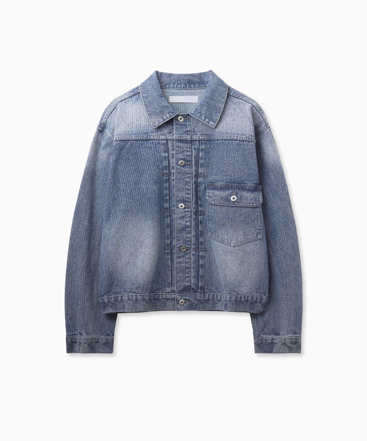 노페이머스(NOFAMOUS) Texture Washed Denim Jacket (Deep Blue)