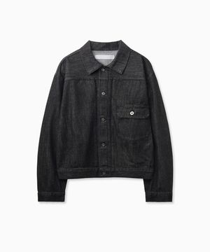 Washed Pocket Denim Jacket (Black)