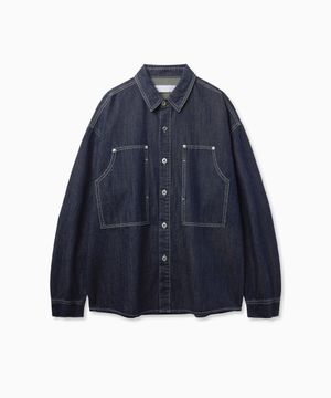 Carpenter Pocket Denim Shirts (Blue)