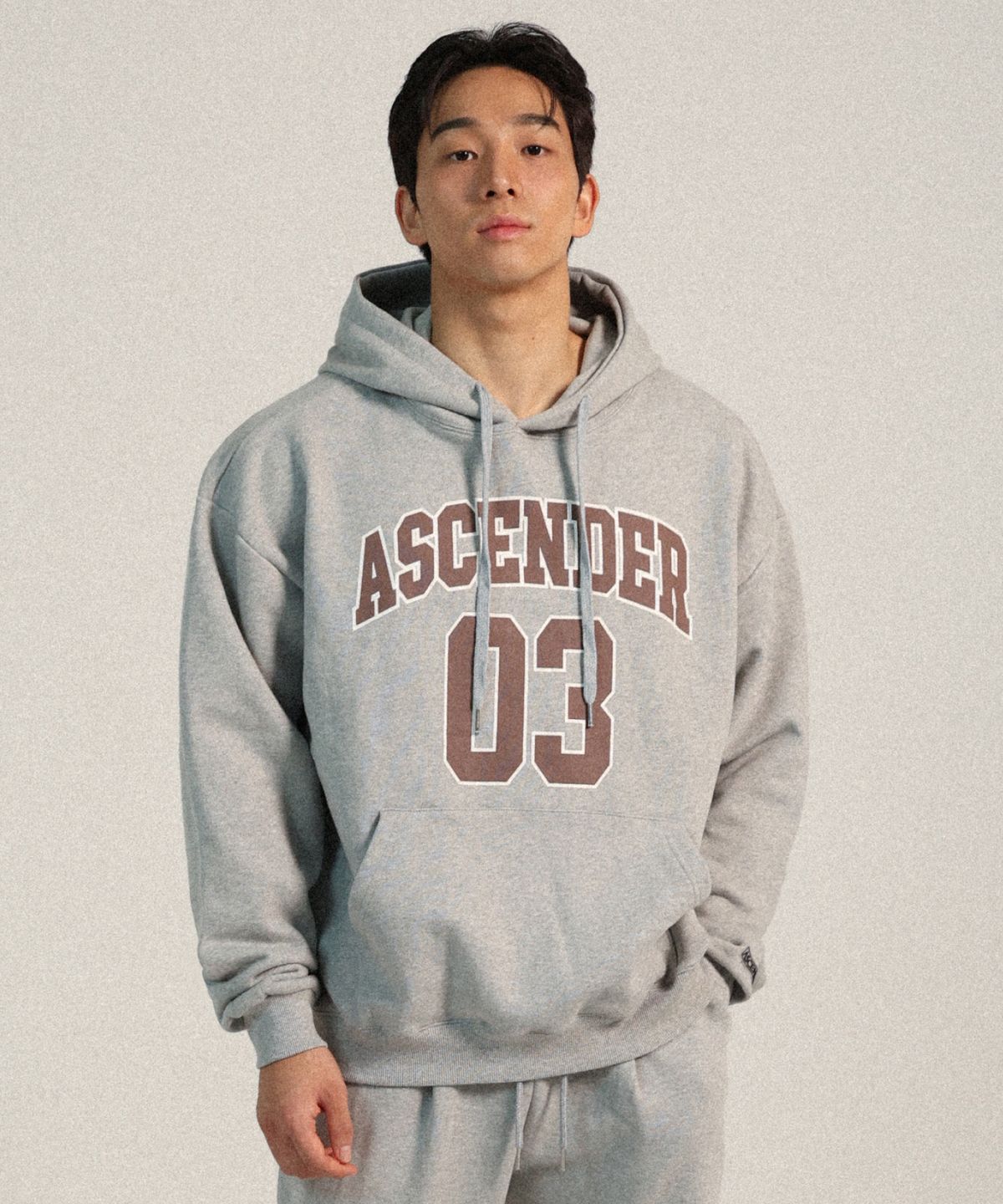 어센더(ASCENDER) 03바스켓 헤비 오버핏 후디 [멜란지]