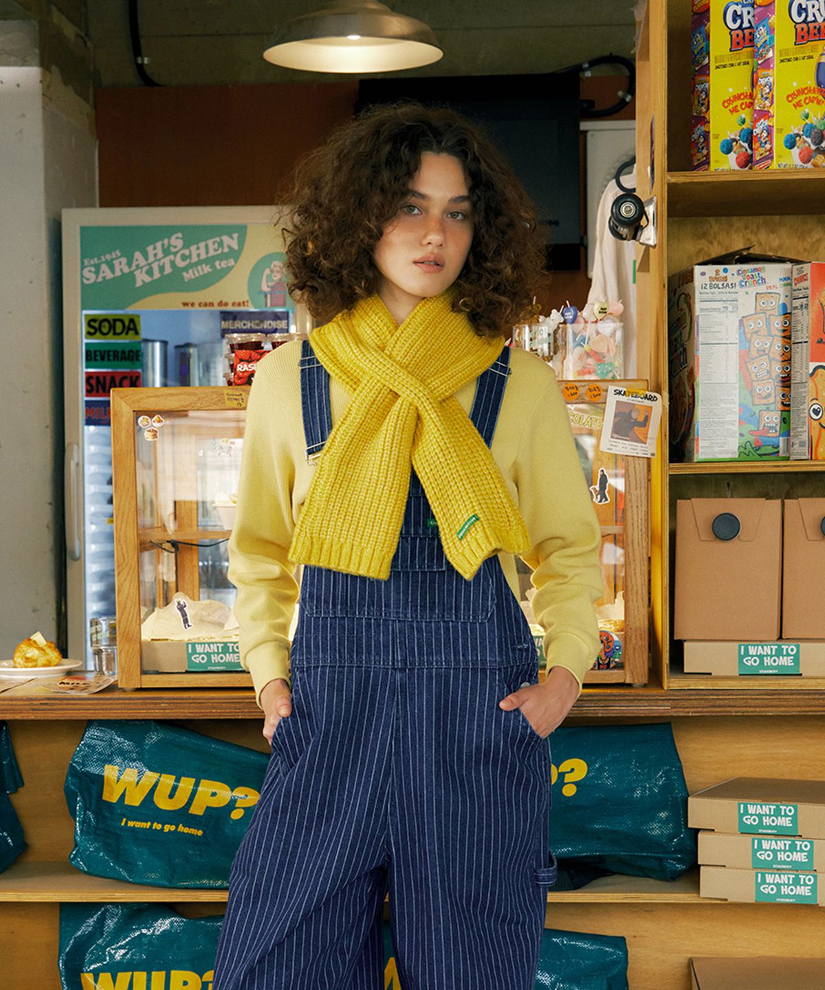 그린버터(GREENBUTTER) Fluffy Short Muffler (Yellow)