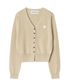 우먼즈 브이넥 포인트 로고 가디건[베이지]