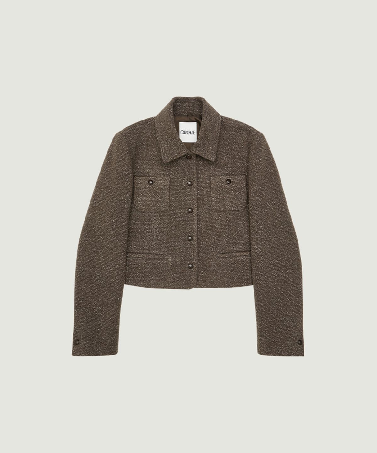 그로브(GROVE) ELODIE COLLAR JACKET (BROWN)