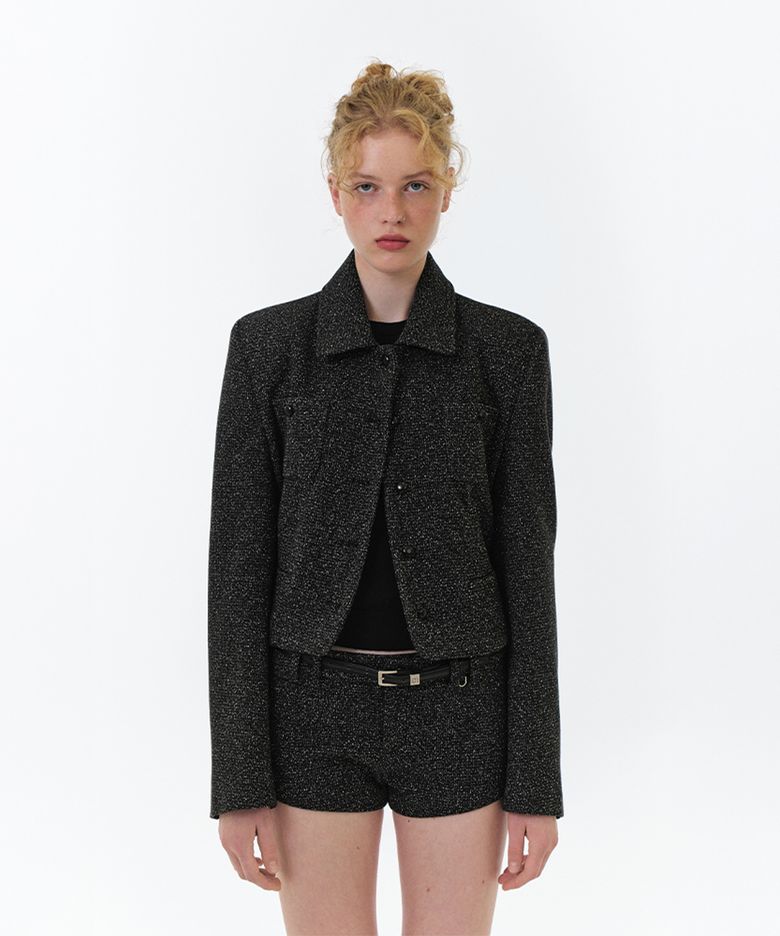 ELODIE COLLAR JACKET (BLACK)