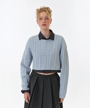 SOPHIE CROP KNIT (LIGHT BLUE)