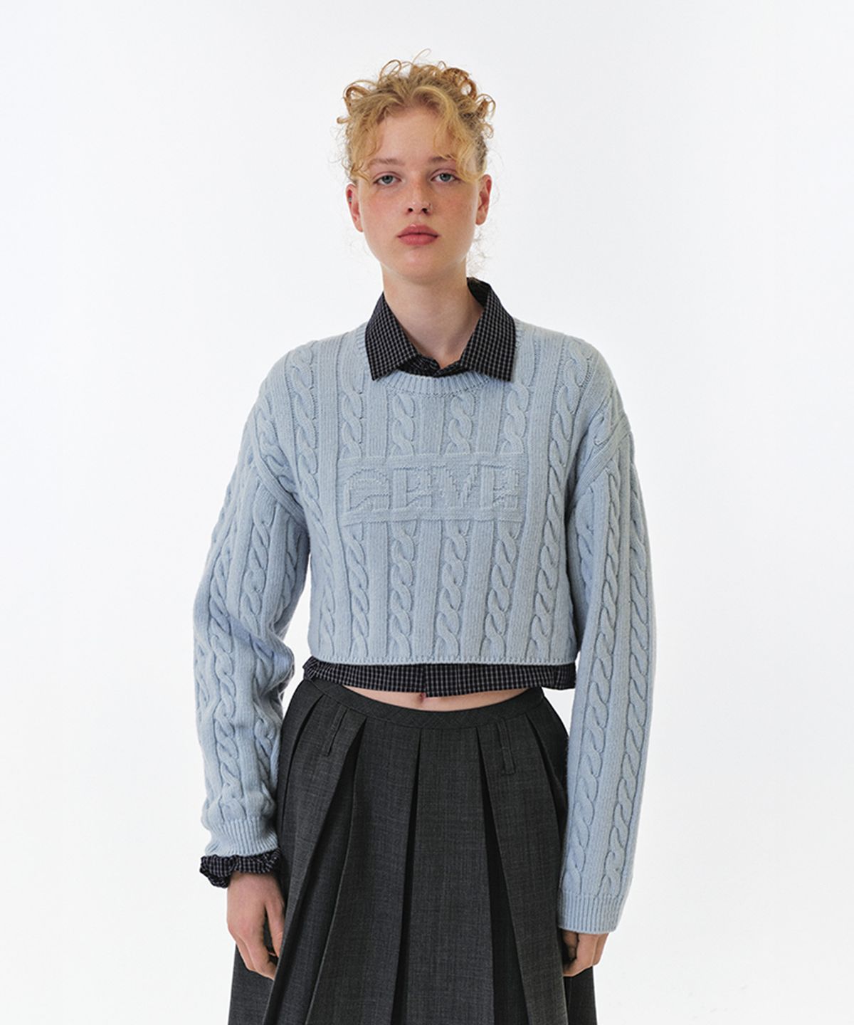 그로브(GROVE) SOPHIE CROP KNIT (LIGHT BLUE)