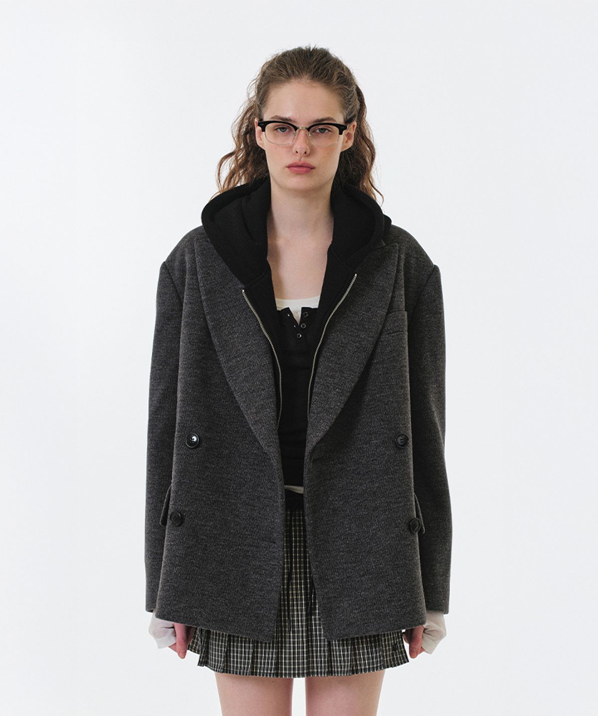 그로브(GROVE) LUX HALF DOUBLE COAT (GREY)