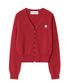 우먼즈 브이넥 포인트 로고 가디건[레드]
