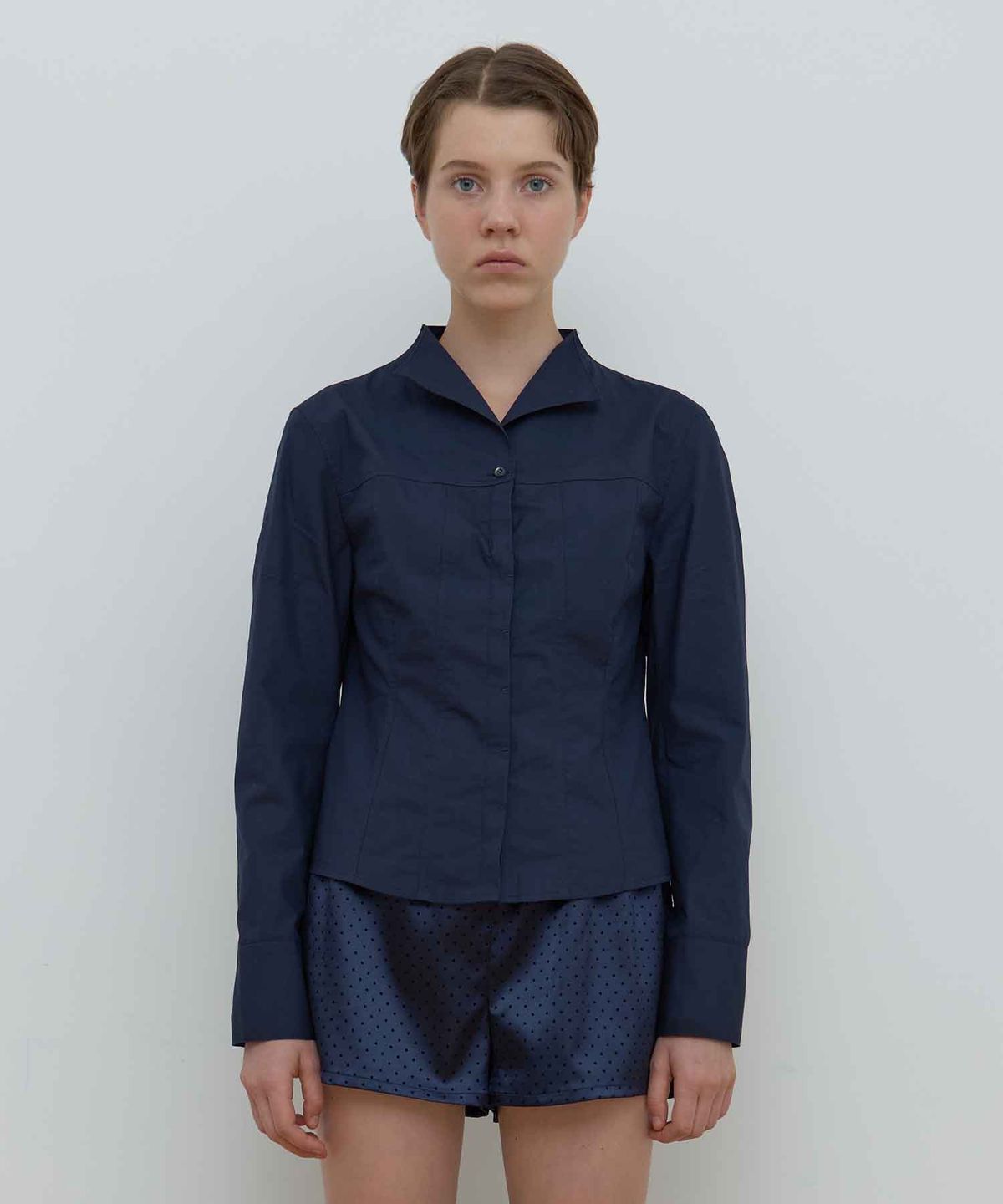 마조네(MA JOURNEE) UNREAL COLLAR SHIRT_NAVY