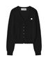 우먼즈 브이넥 포인트 로고 가디건[블랙]