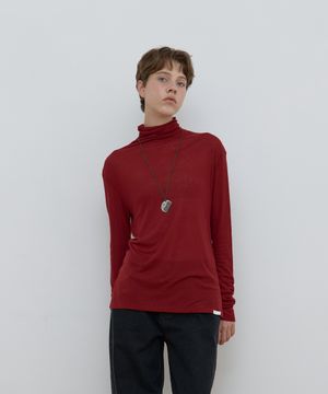BASIC TURTLE NECK TOP_RED
