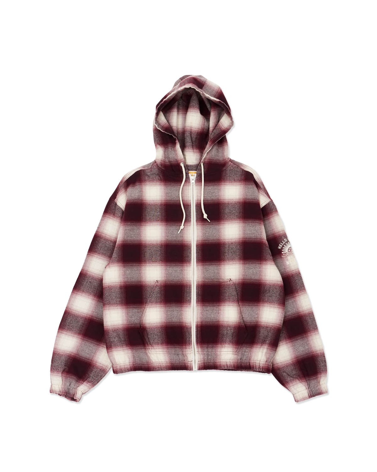 헬로 선라이즈(HELLO SUNRISE) HS Check Hooded JKT_Burgundy