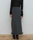 WOOL FRILL LONG SKIRT_CHARCOAL