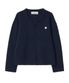 라운드넥 크롭 니트 가디건[네이비]