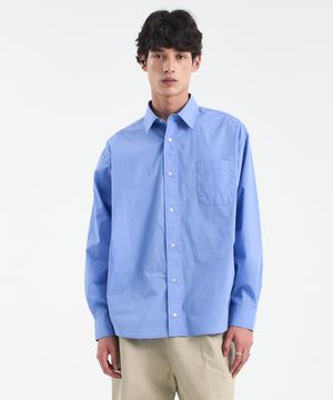 고밀도 시티보이 레귤러 오버핏 셔츠 [블루]