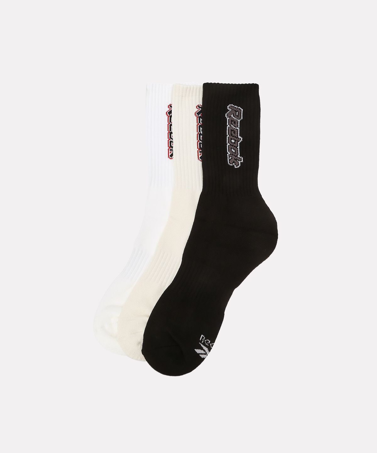 리복(REEBOK) 2000S 로고 삭스 3PACK - 화이트:아이보리:블랙