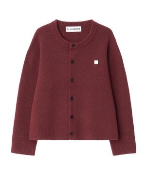 라운드넥 크롭 니트 가디건[버건디]