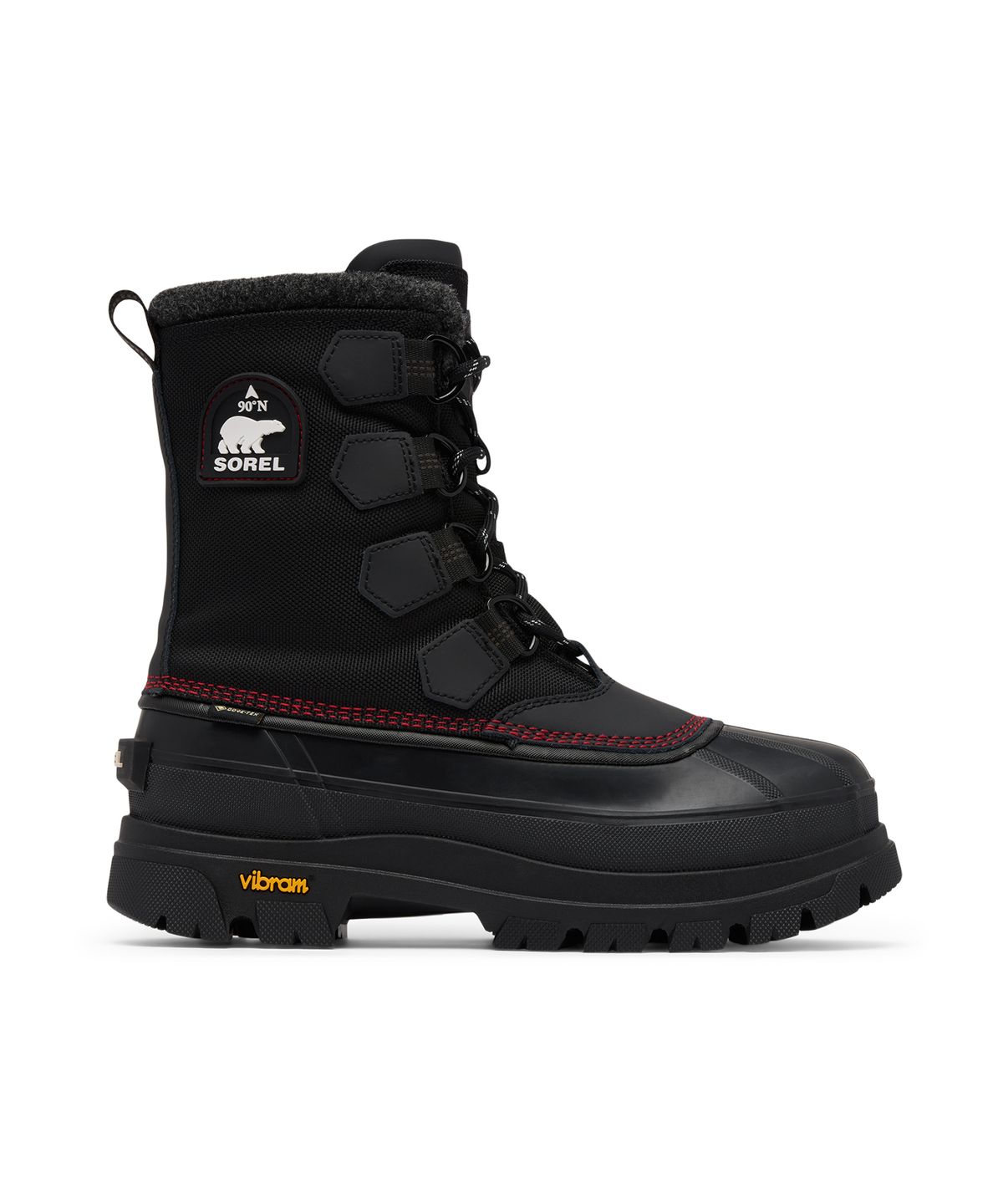 소렐(SOREL) (남성) 카리부 호라이즌™ GTX - 블랙: 브라이트 레드 / NM5293-010