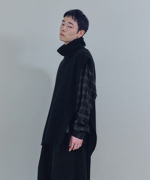 유니섹스 니트 터틀넥 베스트 블랙