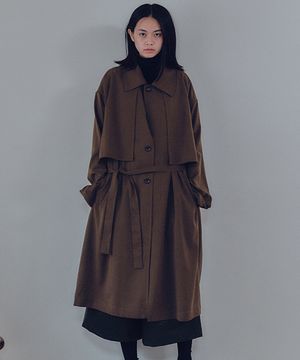 유니섹스 슬루스 트렌치코트 브라운