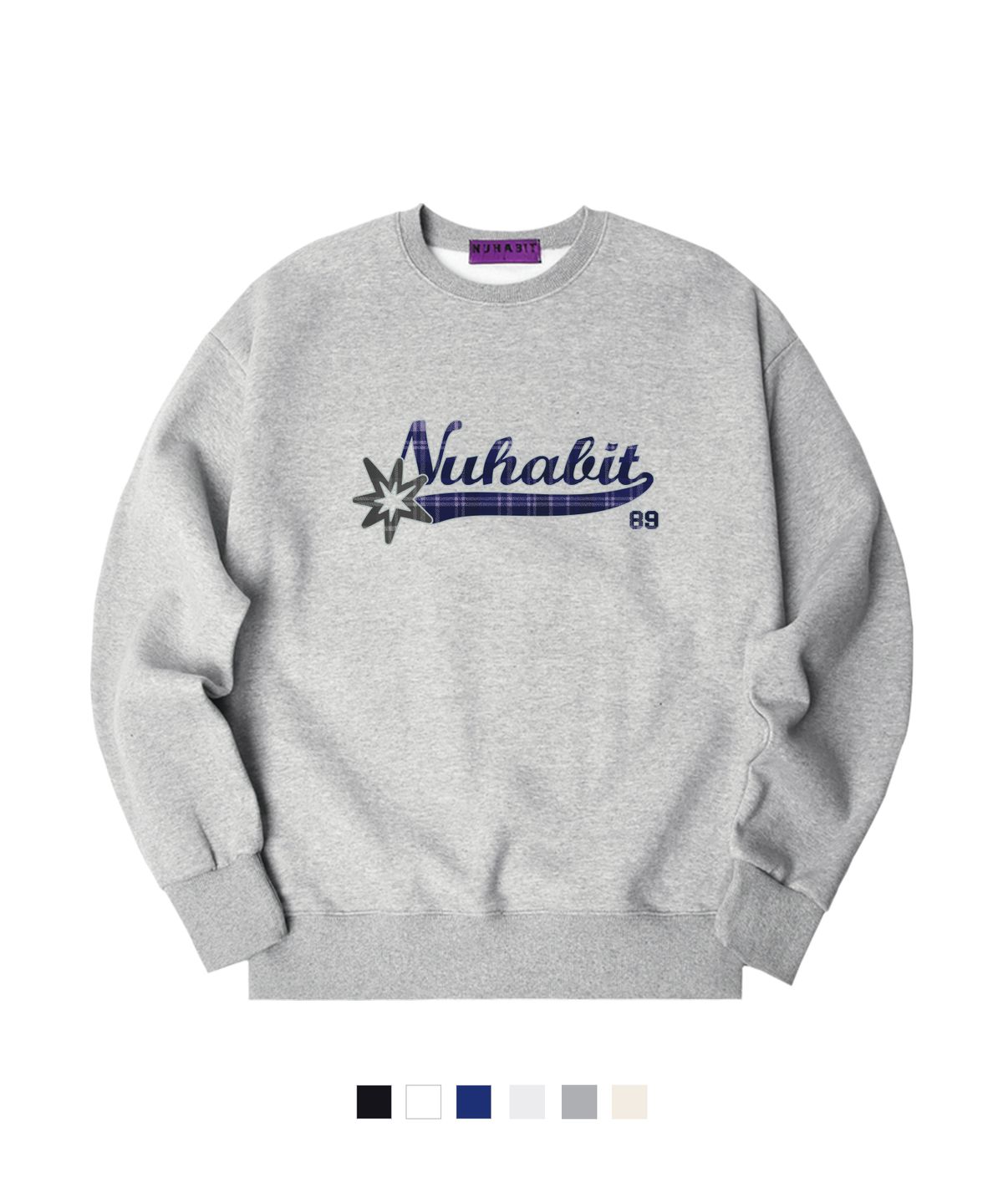 뉴해빗(NUHABIT) N/H STAR89 오버핏 기모 맨투맨 (GOM4-5NH1361)
