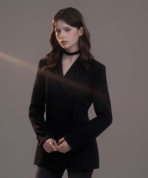 Emma String Jacket - Tweed Black