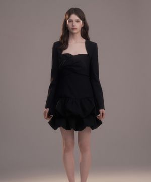 Lena Draped Dress - Black