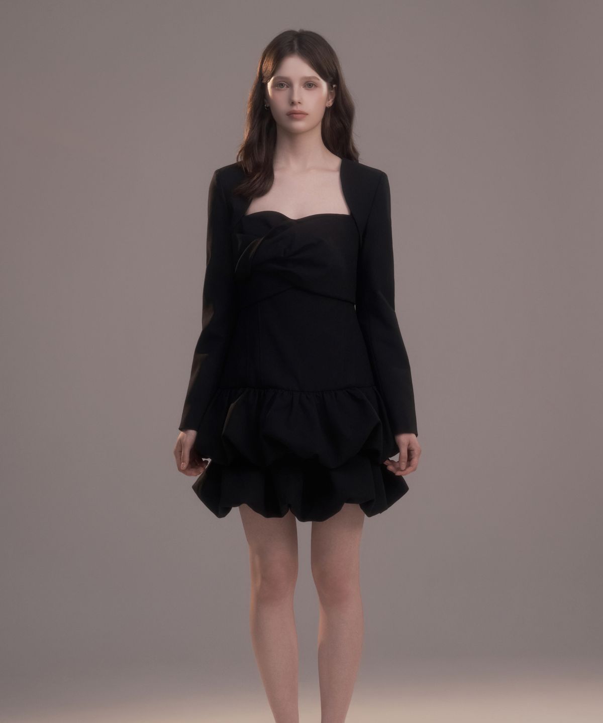 마우솔레움(MAU SOLEUM) Lena Draped Dress - Black