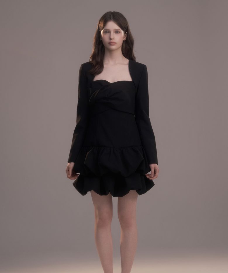 Lena Draped Dress - Black