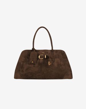 포 스웨이드 벨티드 핸들백 [브라운]