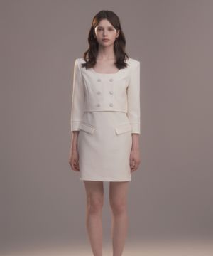Celina Button Dress - Cream
