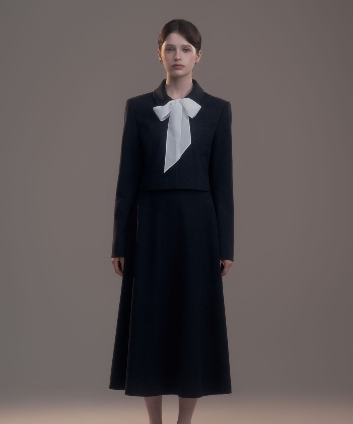 마우솔레움(MAU SOLEUM) Long Flare Skirt - Navy