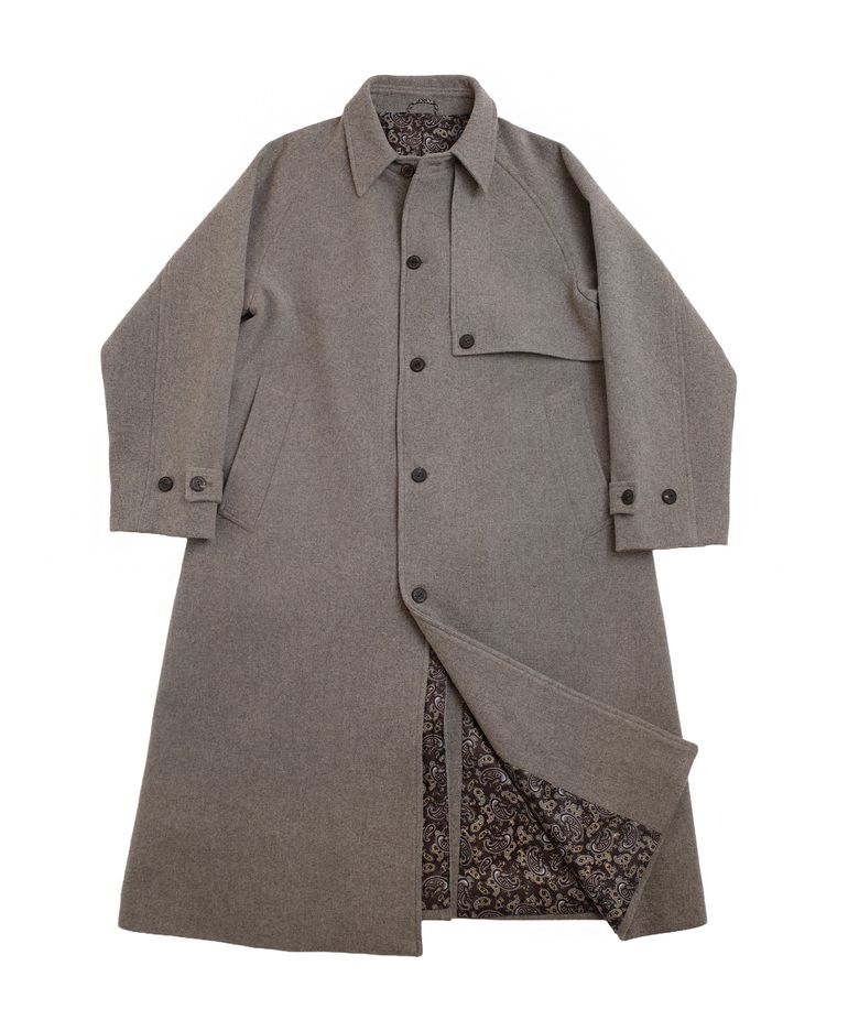 PURE-WOOL 90 BALMACAAN COAT (Khaki Beige)