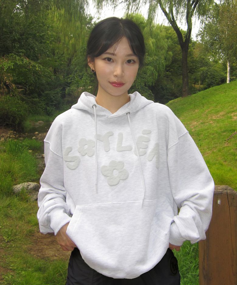플라워 로고 후디 (라이트 그레이)