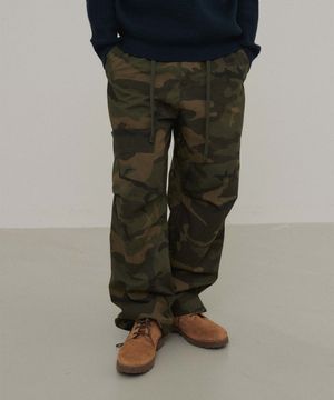 하프밴딩 카모 팬츠_KHAKI