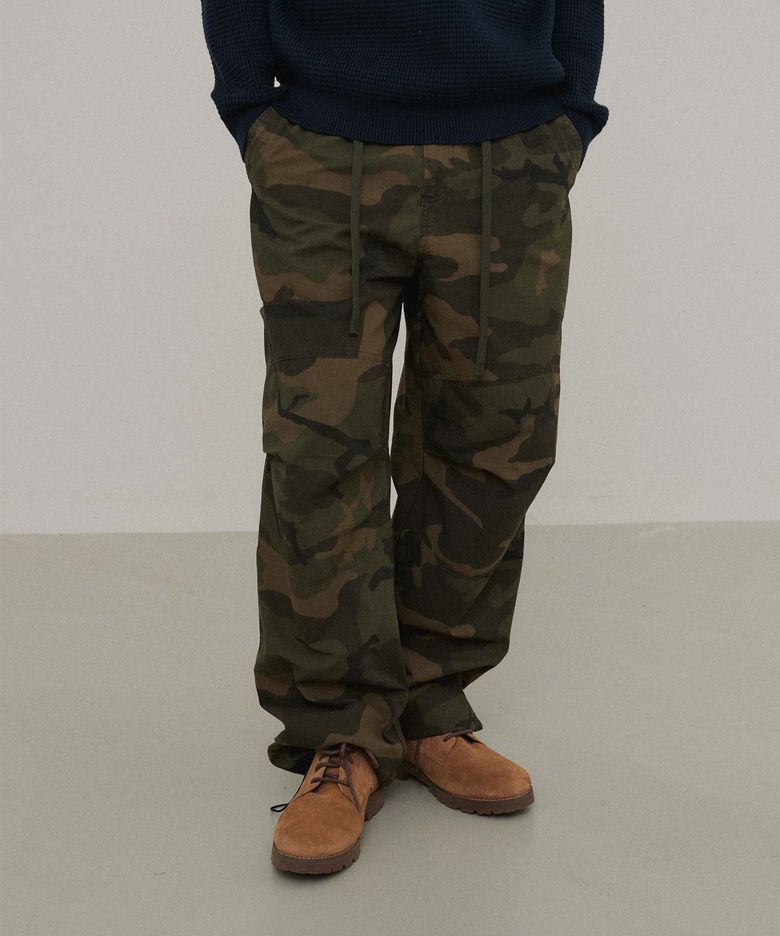 하프밴딩 카모 팬츠_KHAKI