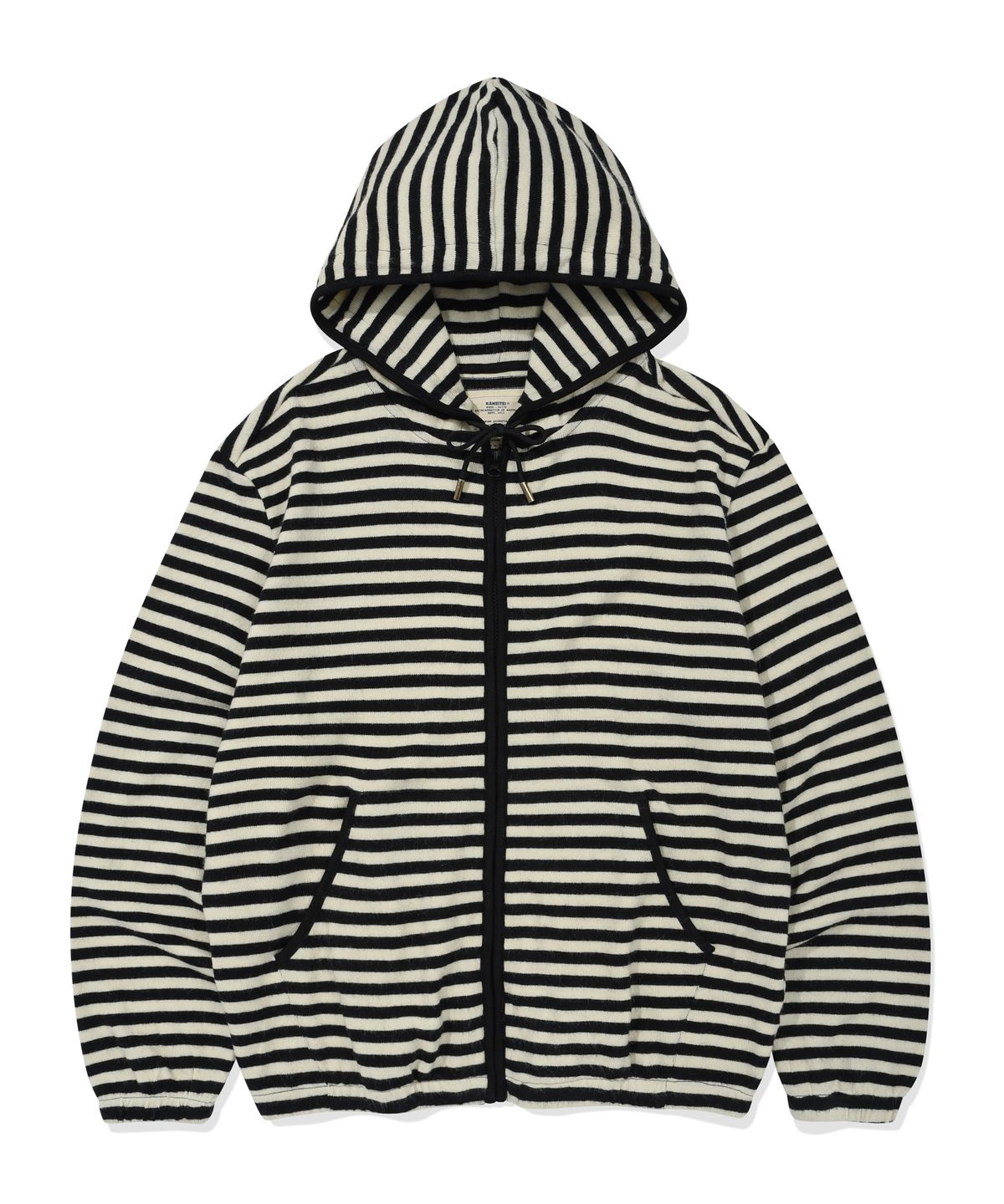 카네이테이(KANEITEI) SOFT EDGE STRIPE HOOD ZIP-UP (CREAM)