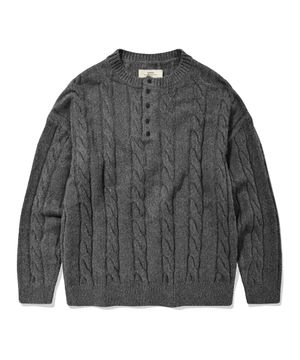 WARM TOUCH HENLEY KNIT (CHARCOAL)