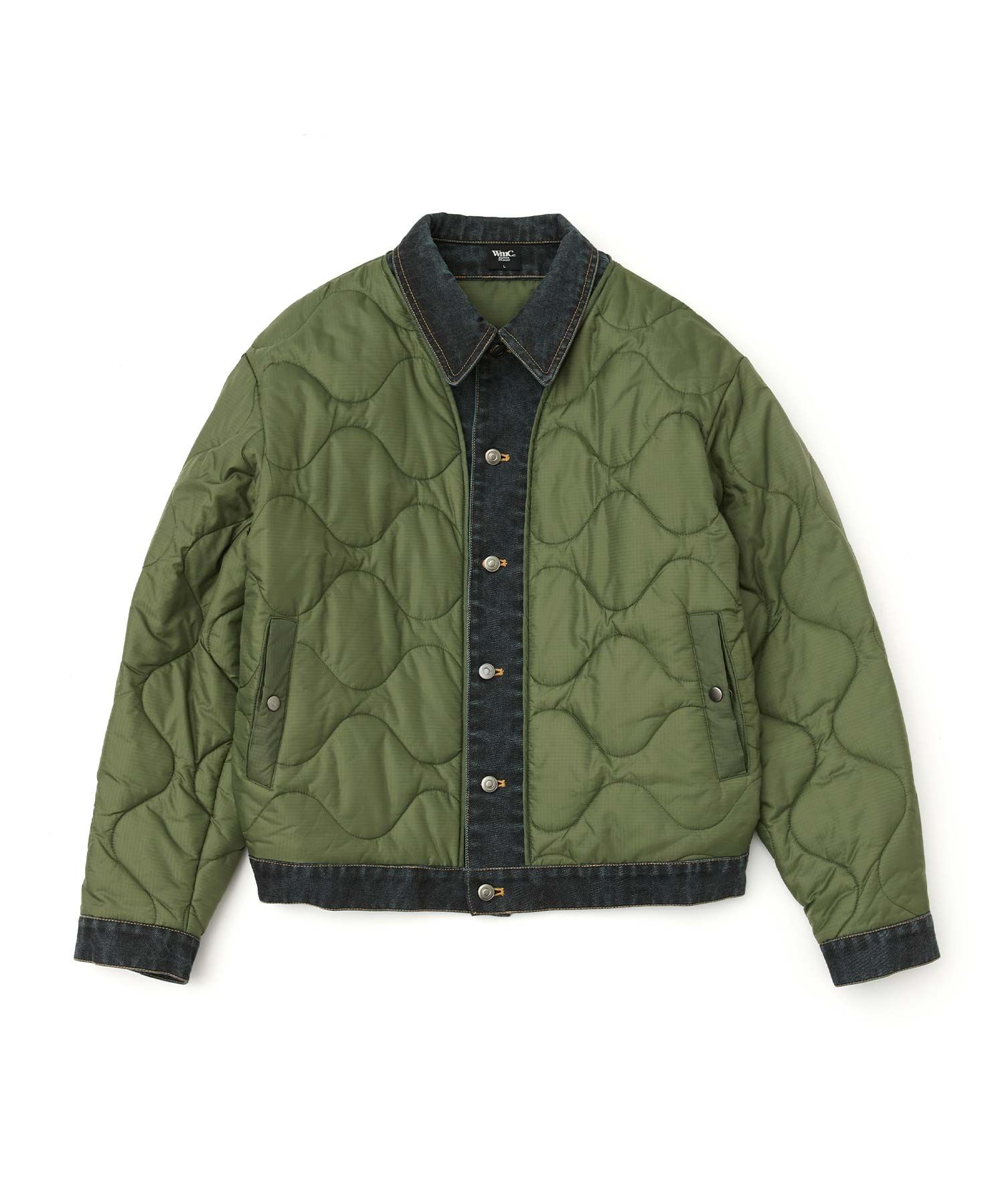 MUSINSA公式 | WMC デニムレイヤーキルティングジャケット_KHAKI
