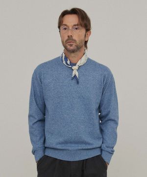 미니멀 세미 모크넥 니트_LIGHT BLUE