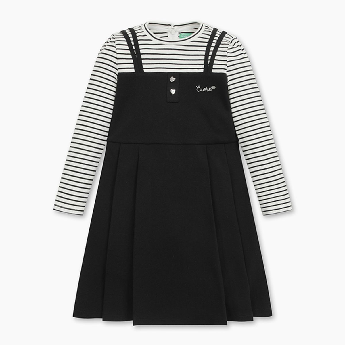 베네통키즈(BENETTONKIDS) 스쿨 분또 플리츠 원피스_QAOP11541BK